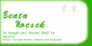 beata mocsek business card